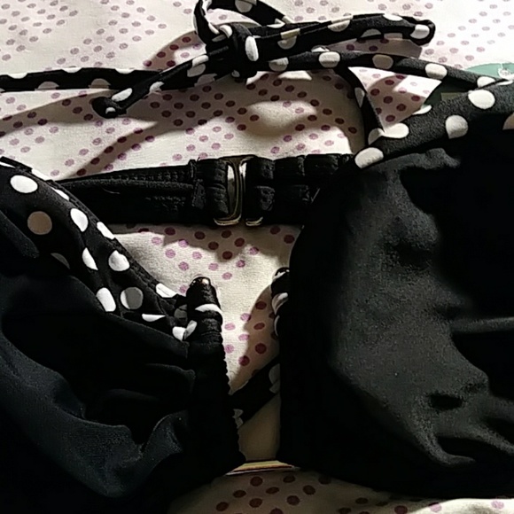 Catalina Bathing Suit Top Black/White M - Picture 3 of 7